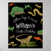 Reptielen, Hagedissen, Amfibieën Kinderen Verjaard Poster (Voorkant)