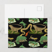 Reptielen, hagedissen en amfibieën patroon briefkaart (Voorkant / Achterkant)