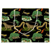 Reptielen, hagedissen en amfibieën patroon groot cadeauzakje (Voorkant)