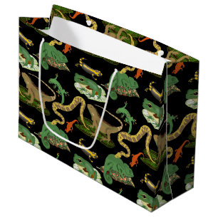 Reptielen, hagedissen en amfibieën patroon groot cadeauzakje