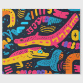 Reptielen in levendige kleuren cadeaupapier (Vlak)