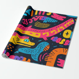 Reptielen in levendige kleuren cadeaupapier