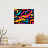 Reptielen in levendige kleuren Poster (Keuken)