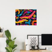 Reptielen in levendige kleuren Poster (Thuiskantoor)