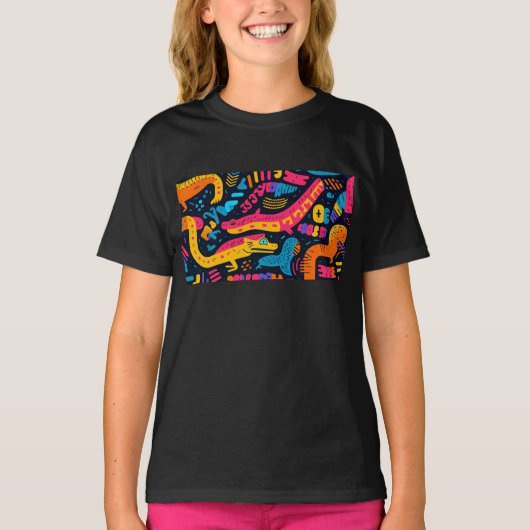 Reptielen in levendige kleuren t-shirt (Voorkant)