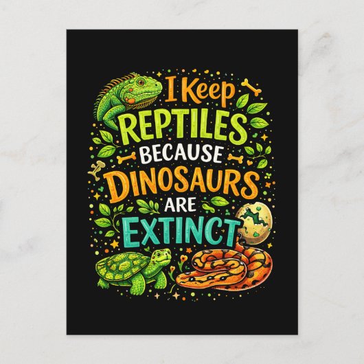 Reptielen regeren briefkaart (Voorkant)