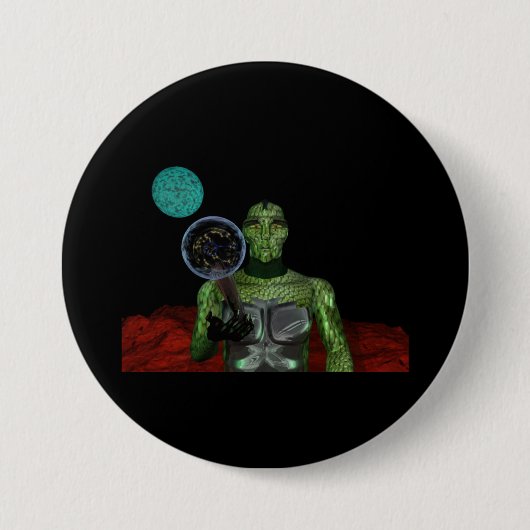 reptielen ronde button 7,6 cm (Voorkant)