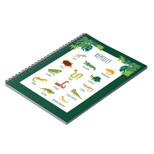 Reptielen School Onderwijs Leren Notitieboek (Linkerzijde)