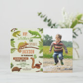 Reptielen Snake Verjaardagsfeest Foto Kikkers Igua Kaart (Staand voorkant)