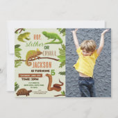 Reptielen Snake Verjaardagsfeestje Lizard Kikkers Kaart (Voorkant)