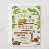 Reptielen Snake Verjaardagsfeestje Lizard Kikkers  Kaart (Voorkant)