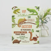 Reptielen Snake Verjaardagsfeestje Lizard Kikkers  Kaart (Staand voorkant)