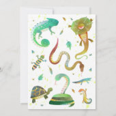Reptielen verjaardagsfeestje uitnodiging - hagedis (Achterkant)