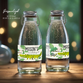 Reptielen Verjaardagspartij Fles Labels Waterfles Etiket