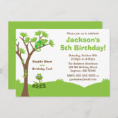 Reptielenboom verjaardagsfeestje kaart (Voorkant / Achterkant)