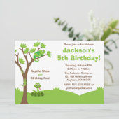 Reptielenboom verjaardagsfeestje kaart (Staand voorkant)