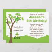 Reptielenboom verjaardagsfeestje kaart (Voorkant / Achterkant)
