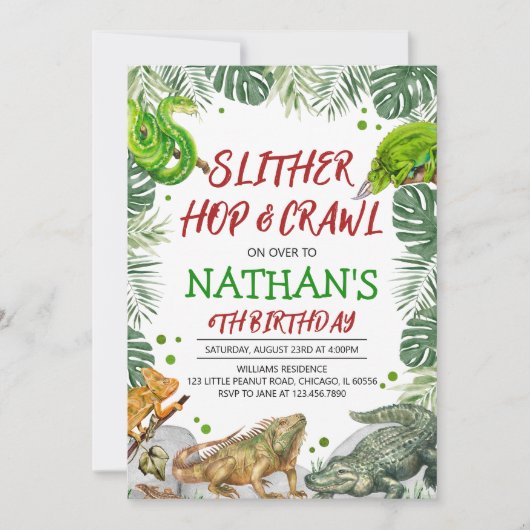 Reptielenverjaardag Kaart (Voorkant)