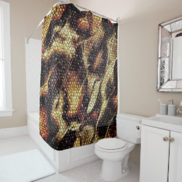 Reptielhuid met geelachtige en donkere vlekken? douchegordijn