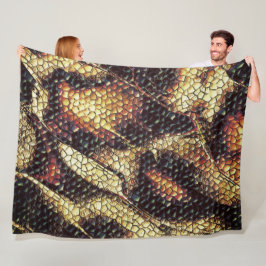 Reptielhuid met geelachtige en donkere vlekken? fleece deken
