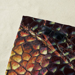 Reptielhuid met geelachtige en donkere vlekken? strandlaken