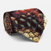 Reptielhuid met geelachtige en donkere vlekken? stropdas (Opgerold)