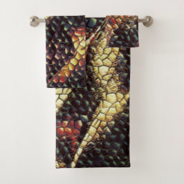 Reptielleder met geelbruine en geelbruine vlekken? bad handdoek