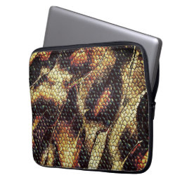 Reptielleder met geelbruine en geelbruine vlekken? laptop sleeve