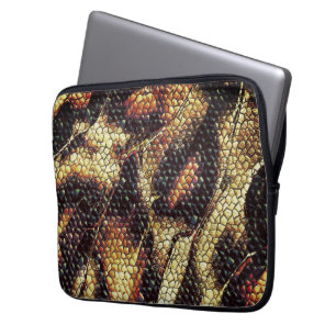 Reptielleder met geelbruine en geelbruine vlekken? laptop sleeve