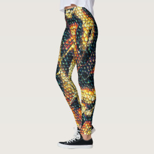 Reptielleder met geelbruine en geelbruine vlekken? leggings