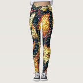 Reptielleder met geelbruine en geelbruine vlekken? leggings (Voorkant)