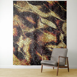 Reptielleder met geelbruine en geelbruine vlekken? wandkleed