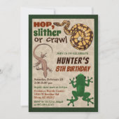 Reptieluitnodiging, Reptile show verjaardagsuitnod Kaart (Voorkant)