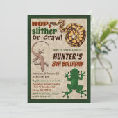 Reptieluitnodiging, Reptile show verjaardagsuitnod Kaart (Staand voorkant)