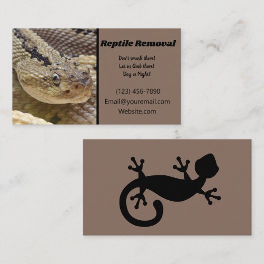 Reptielverwijdering Visitekaartje (Voorkant / Achterkant)