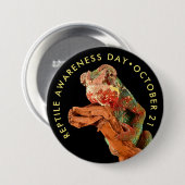 Reptile Awareness Day, chameleon Button (Voorkant /achterkant)