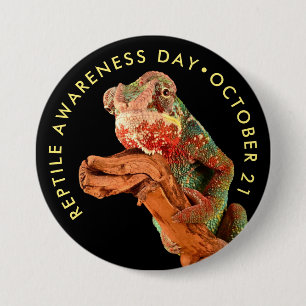 Reptile Awareness Day, chameleon Button