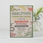Reptile Birthday Invitation | Reptielpartij Kaart (Staand voorkant)
