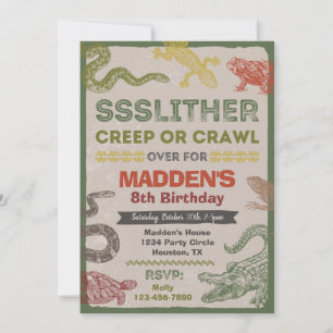 Reptile Birthday Invitation   Reptielpartij Kaart