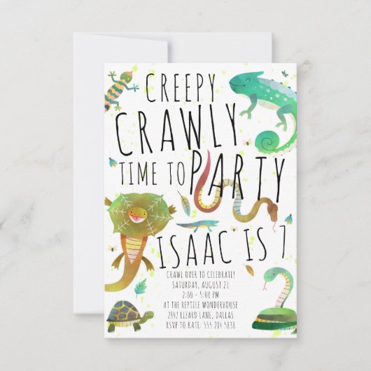 Reptile Birthday Party Invitation (Voorkant)