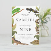 Reptile Birthday Party Invitation Kaart (Staand voorkant)