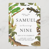 Reptile Birthday Party Invitation Kaart (Voorkant / Achterkant)