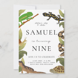 Reptile Birthday Party Invitation Kaart