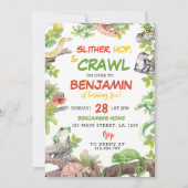 Reptile Birthday Party Invitation Kaart (Voorkant)