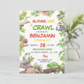 Reptile Birthday Party Invitation Kaart (Staand voorkant)