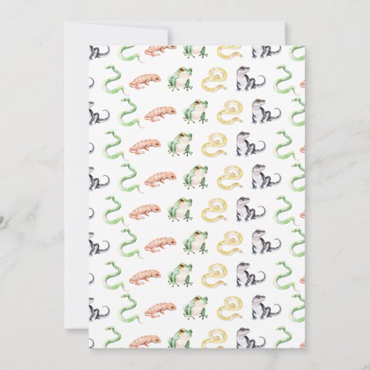 Reptile Birthday Party Invitation Kaart (Achterkant)