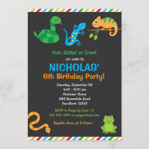 Reptile Birthday Party Invitation / Reptile Party Kaart