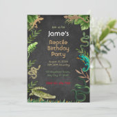 Reptile Birthday Party Kaart (Staand voorkant)