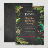 Reptile Birthday Party Kaart (Voorkant / Achterkant)