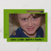 Reptile Birthday Party Kaart (Voorkant / Achterkant)